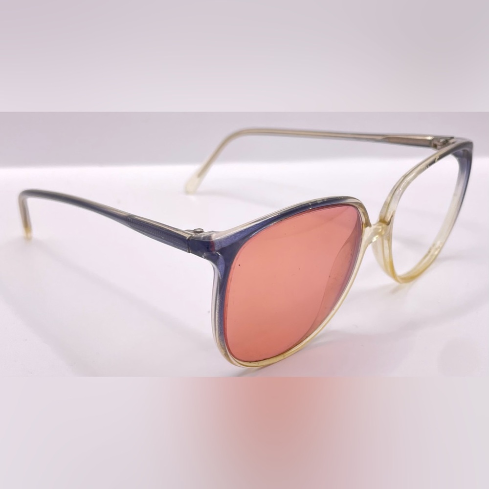 Vintage Lamy Boston Gray Translucent Oval Sunglasses Frames Only